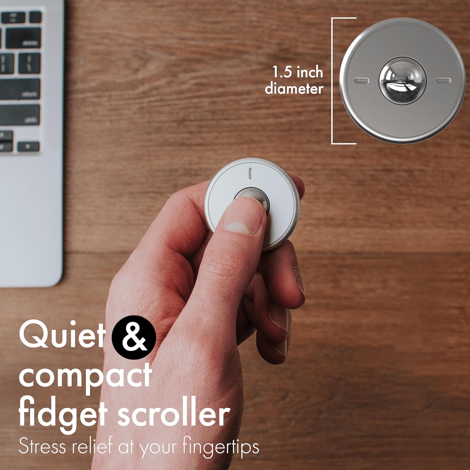 ONO Scroller - Handheld Fidget Toy for Adults | Help Relieve Stress, Anxiety, Tension | Promotes Focus, Clarity | Compact, Portable Design | Aluminum Grey - Image 3