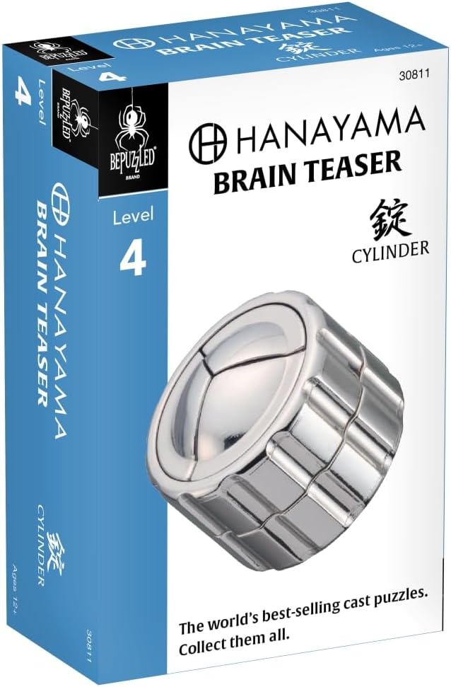 BePuzzled |Cylinder Hanayama Metal Brainteaser Puzzle Mensa Rated Level 4, for Ages 12 and Up - Image 4