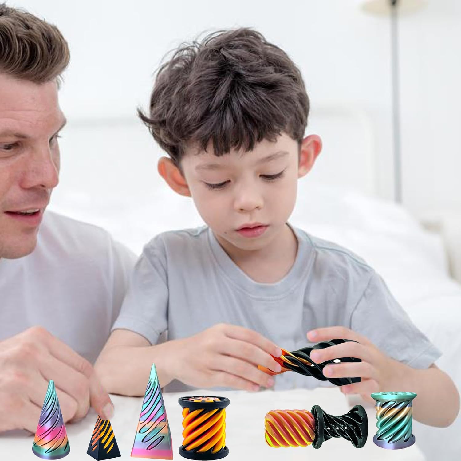 3 Packs Impossible Cone,Spiral Cone Fidget Toy,Impossible Cones passthrough Impossible Pyramid for Relaxing,Spiral Fidget Toy passthrough Impossible Cone,Birthday for Adults & Kids - Image 4