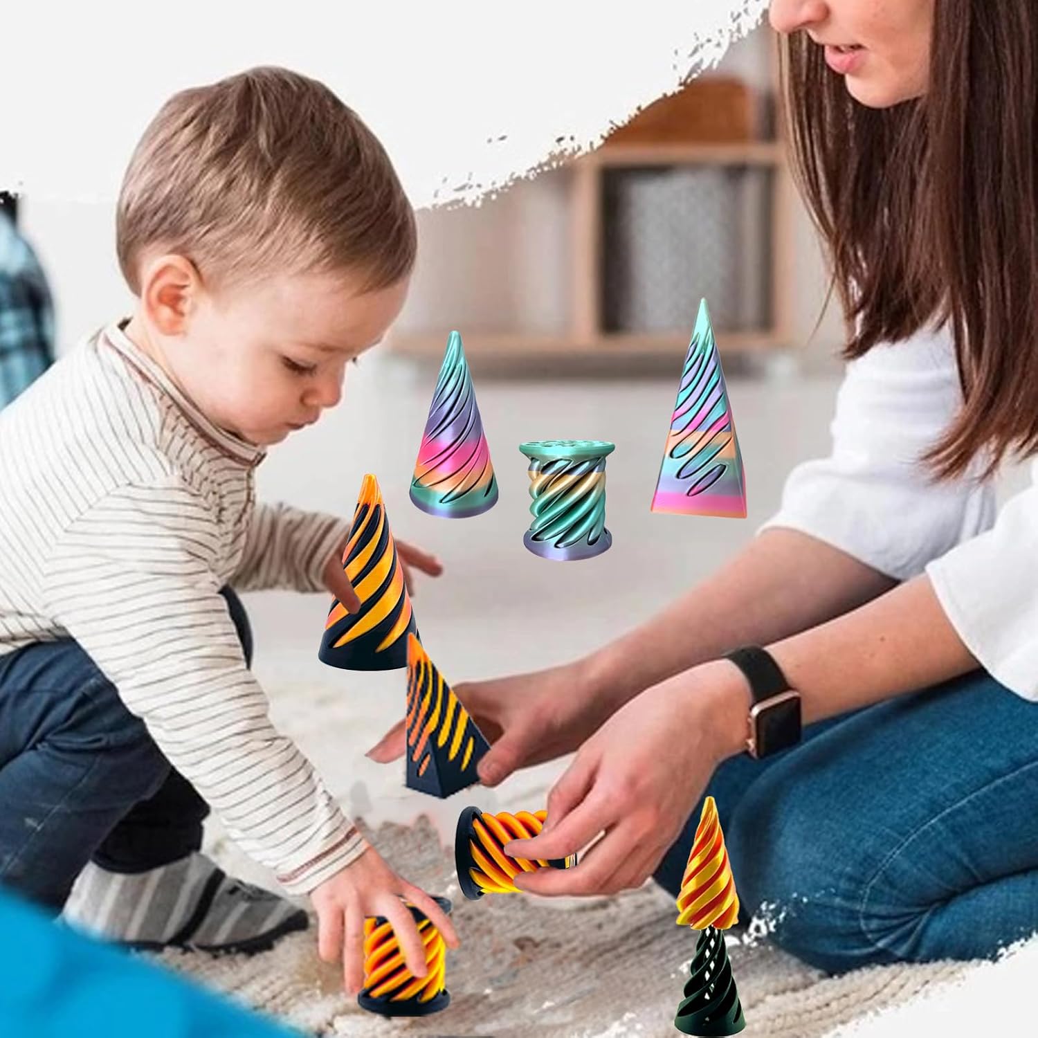 3 Packs Impossible Cone,Spiral Cone Fidget Toy,Impossible Cones passthrough Impossible Pyramid for Relaxing,Spiral Fidget Toy passthrough Impossible Cone,Birthday for Adults & Kids - Image 3