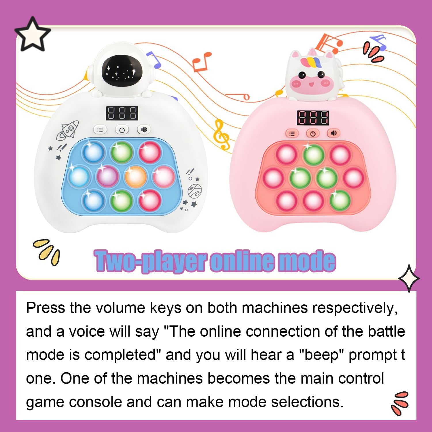 Fast Push Pop Fidget Toys for Kids, Handheld Puzzle Game with LED Screen & Multiplayer Mode, Sensory Toys for 3-12 Year Old Girls Boys, Fun Battle Gifts for Friends(Brown) - Image 7