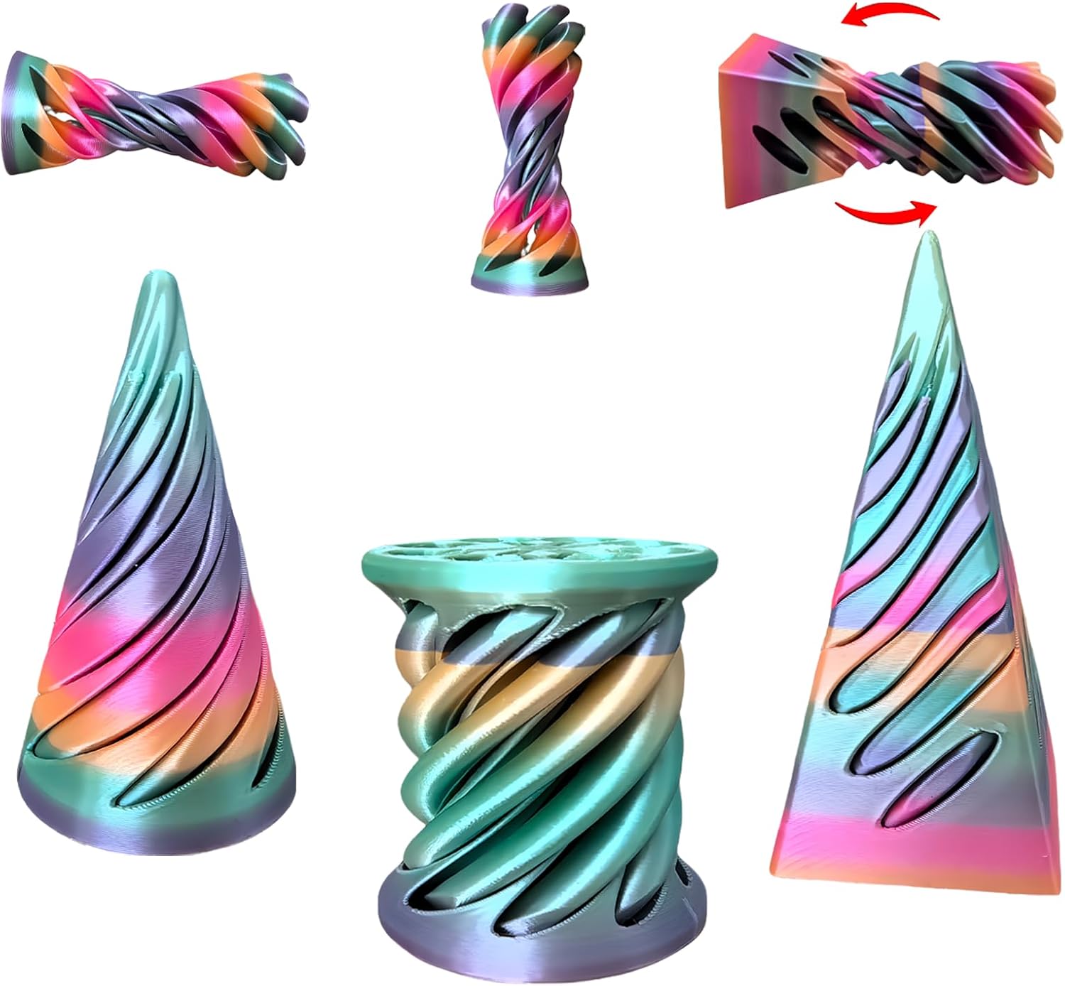 3 Packs Impossible Cone,Spiral Cone Fidget Toy,Impossible Cones passthrough Impossible Pyramid for Relaxing,Spiral Fidget Toy passthrough Impossible Cone,Birthday for Adults & Kids - Image 2