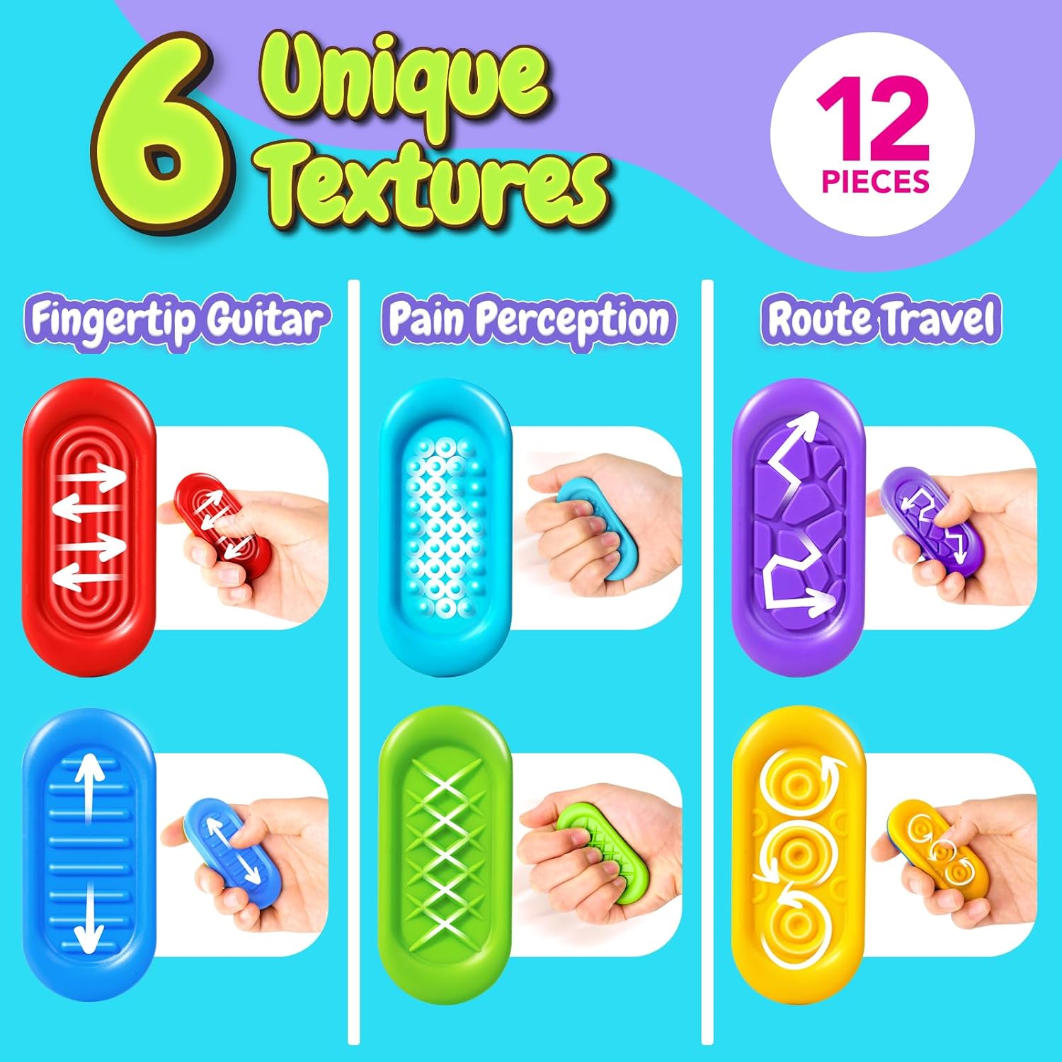 Sensory Marble Fidget for Kids Adults- 12 Pcs Gel Filled Autism Sensory Toys, Texture Quiet Fidget for Student Classroom Prize, Silent Stress Squishy Worry Stones, Travel Road Trip Activities - Image 5
