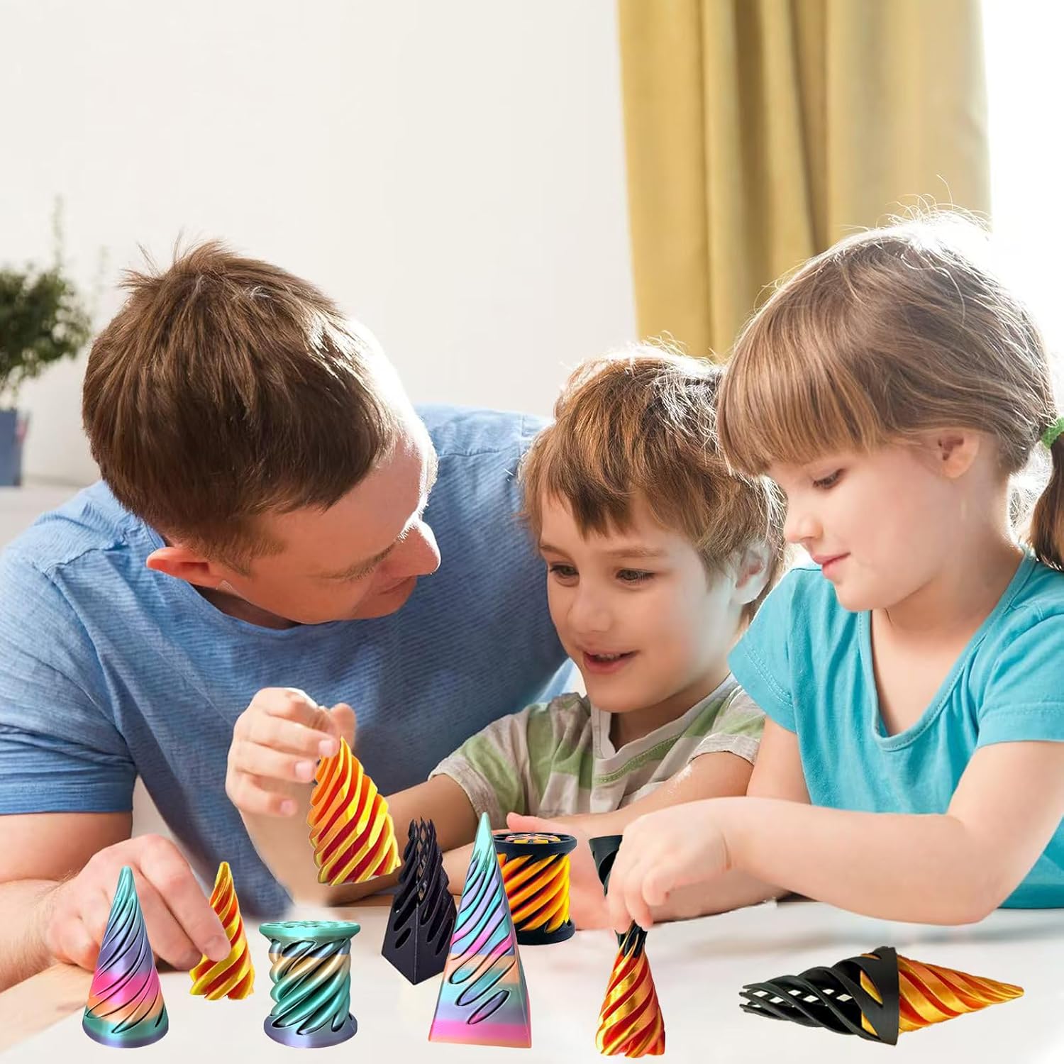 3 Packs Impossible Cone,Spiral Cone Fidget Toy,Impossible Cones passthrough Impossible Pyramid for Relaxing,Spiral Fidget Toy passthrough Impossible Cone,Birthday for Adults & Kids - Image 5