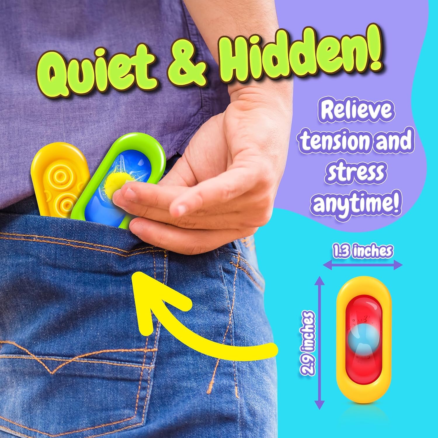 Sensory Marble Fidget for Kids Adults- 12 Pcs Gel Filled Autism Sensory Toys, Texture Quiet Fidget for Student Classroom Prize, Silent Stress Squishy Worry Stones, Travel Road Trip Activities - Image 4
