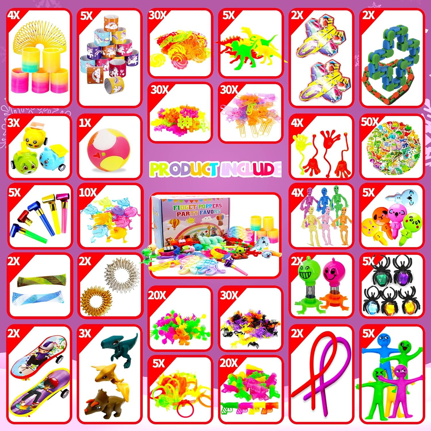 1000+ PCS Party Favors for Kids, Fidget Toys Pack, Birthday Gift,Christmas Stocking Stuffers,Christmas Gift,Treasure Box, Goodie Bag Stuffers, Carnival Prizes,Pinata Filler Sensory Toy for Classroom - Image 4