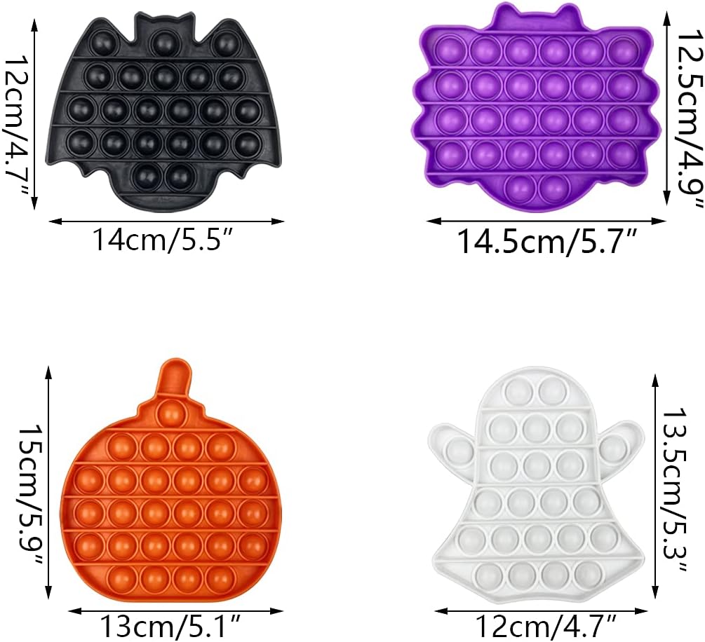Jofan 4 Pack Halloween Fidget Sensory Pop Toys Packs for Kids Girls Boys Halloween Party Favors Halloween Treat Bags Gifts Stress Relief - Image 7