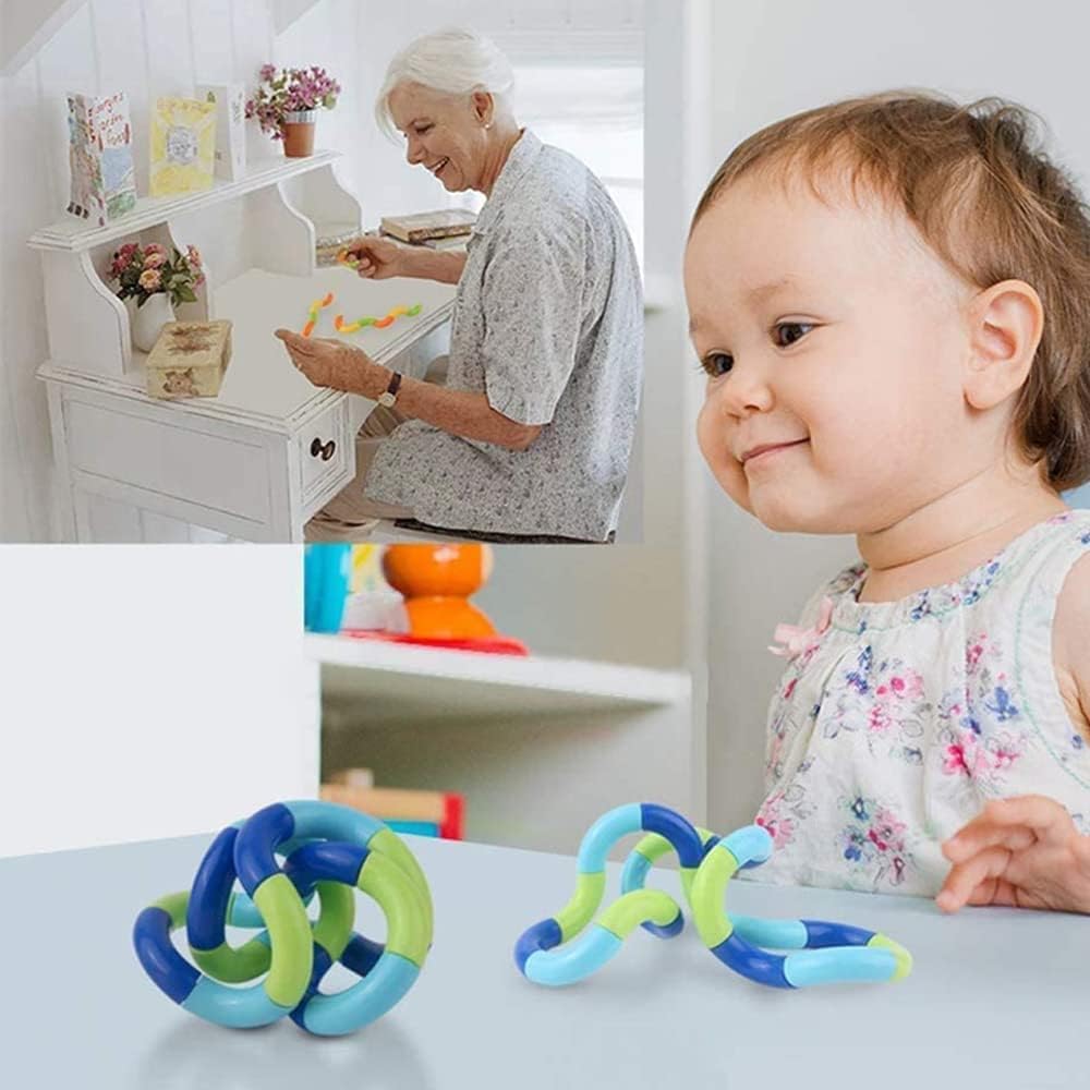20 PCS Multicolored Quiet Fidgets Toys for Unique Fidget Experience, Anti Anxiety Sensory Toys Combine into New Shapes, Brain Imagination Tools, Relax Therapy Educational Toy for Kids Boys Adults - Image 3