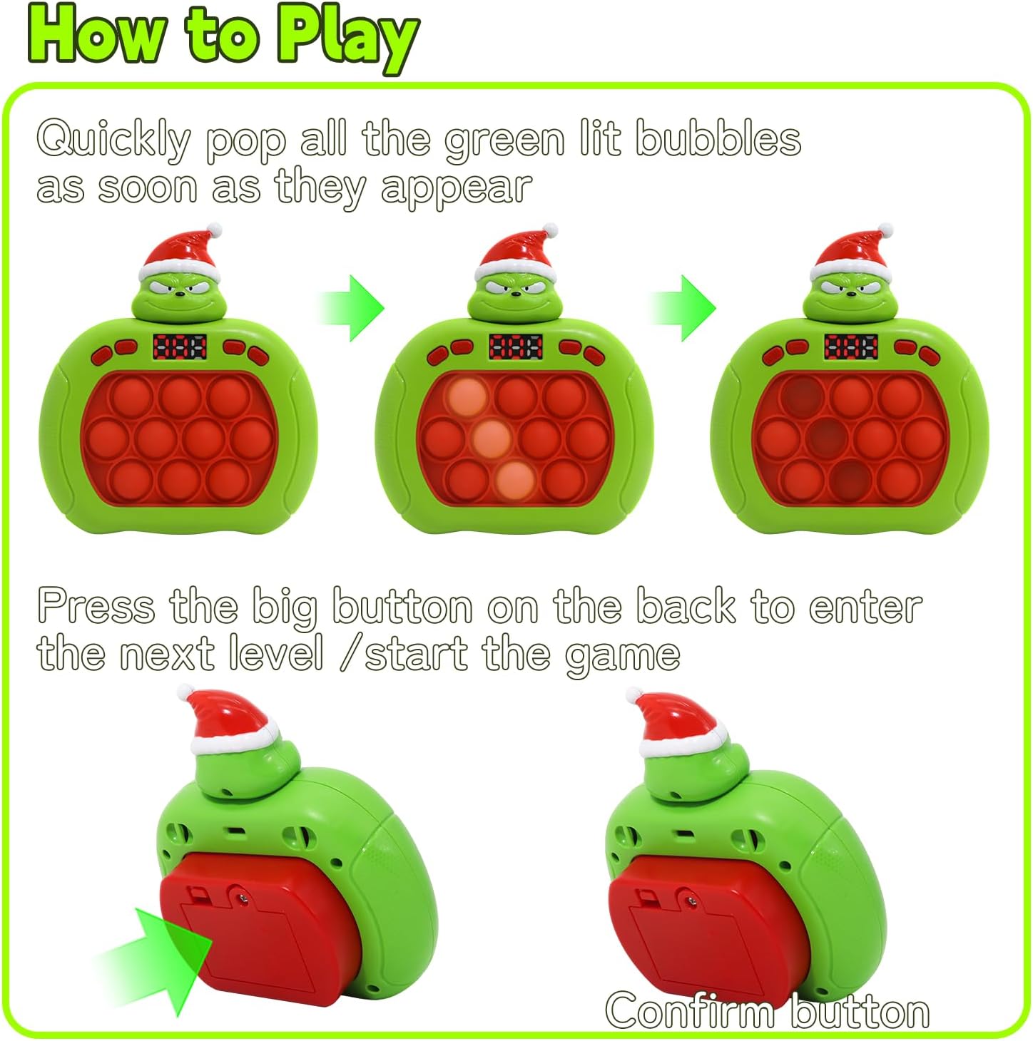 Quick Push Bubble Game,POP Toy Fast Push Game,Quick Push Pop Fidget Toys for Kids 3-12 Years Old,Handheld Puzzle Games for Christmas,Easter,Sensory Toys Easter Basket Stuffers Party Favors(Rabbit) - Image 5