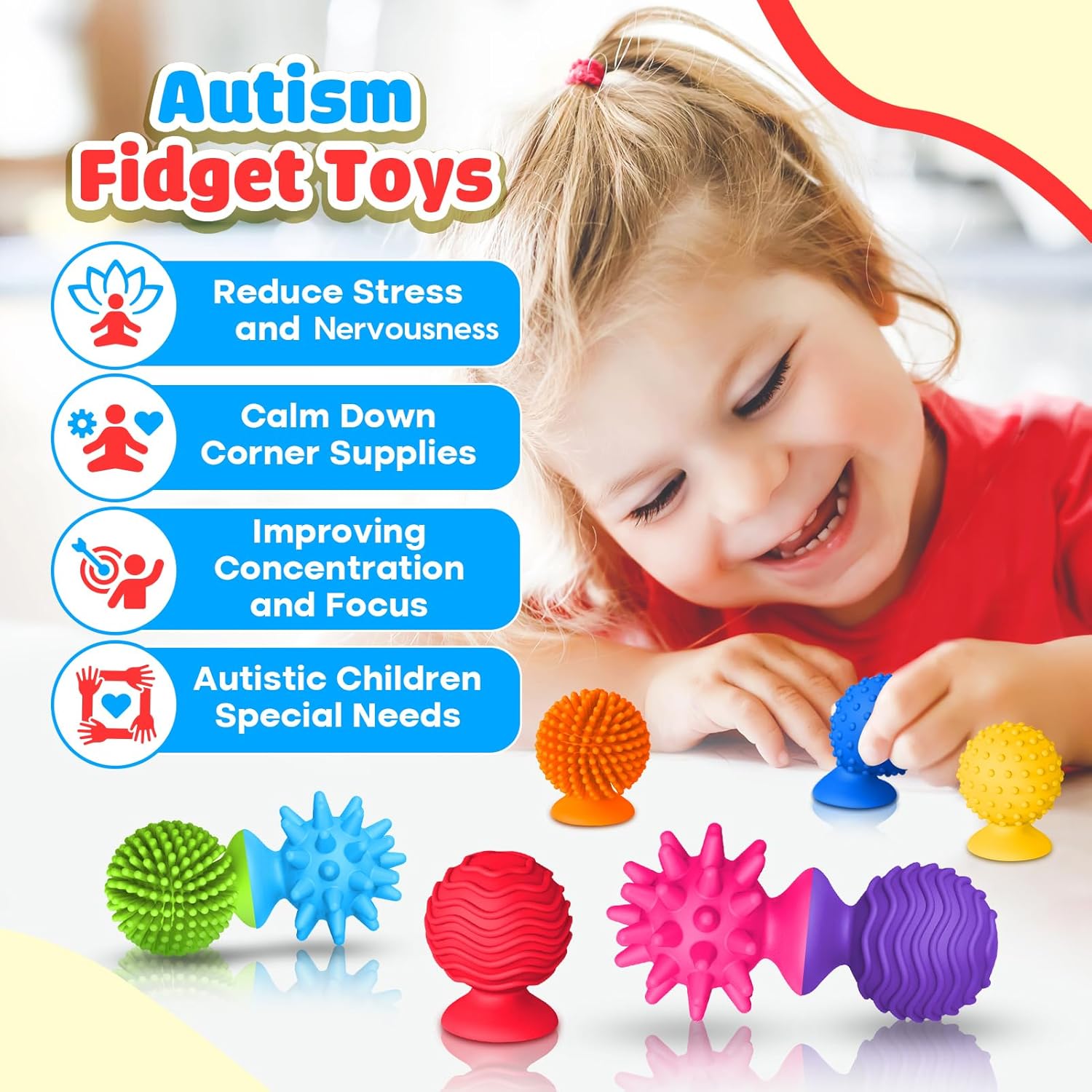 Sensory Fidget Toys Kids Adults: Qquiet Textured Suction Cup Toys for Kids with Autism- Squishy Sensory Toys for Classroom Bath- 8 Pack Calm Down Corner Supplies for Teens- Travel Gifts for Students - Image 4