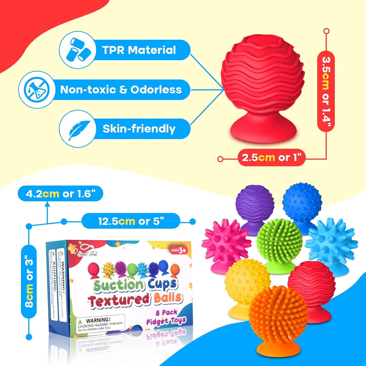 Sensory Fidget Toys Kids Adults: Qquiet Textured Suction Cup Toys for Kids with Autism- Squishy Sensory Toys for Classroom Bath- 8 Pack Calm Down Corner Supplies for Teens- Travel Gifts for Students - Image 5