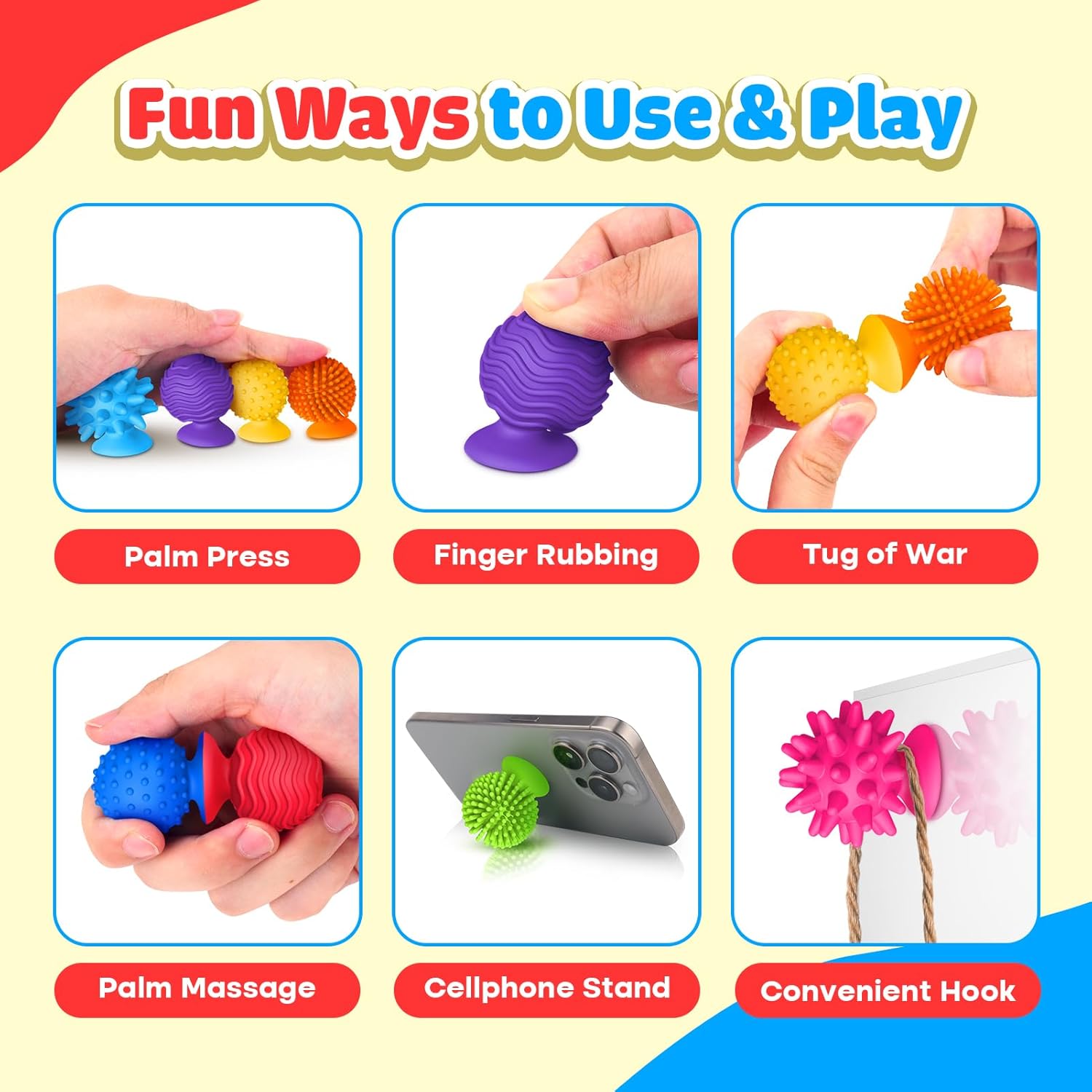 Sensory Fidget Toys Kids Adults: Qquiet Textured Suction Cup Toys for Kids with Autism- Squishy Sensory Toys for Classroom Bath- 8 Pack Calm Down Corner Supplies for Teens- Travel Gifts for Students - Image 3