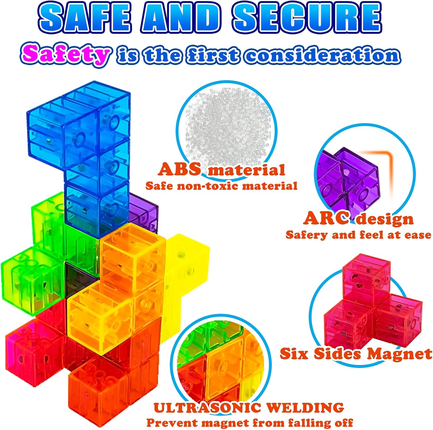 Magnetic Building Blocks Magic Magnetic 3D Puzzle Cubes, Set of 7 Multi Shapes Magnetics Blocks with 54 Guide Cards, Children's Educational Toys and Stress Relief Fidget Toys for Kids Adults - Image 6