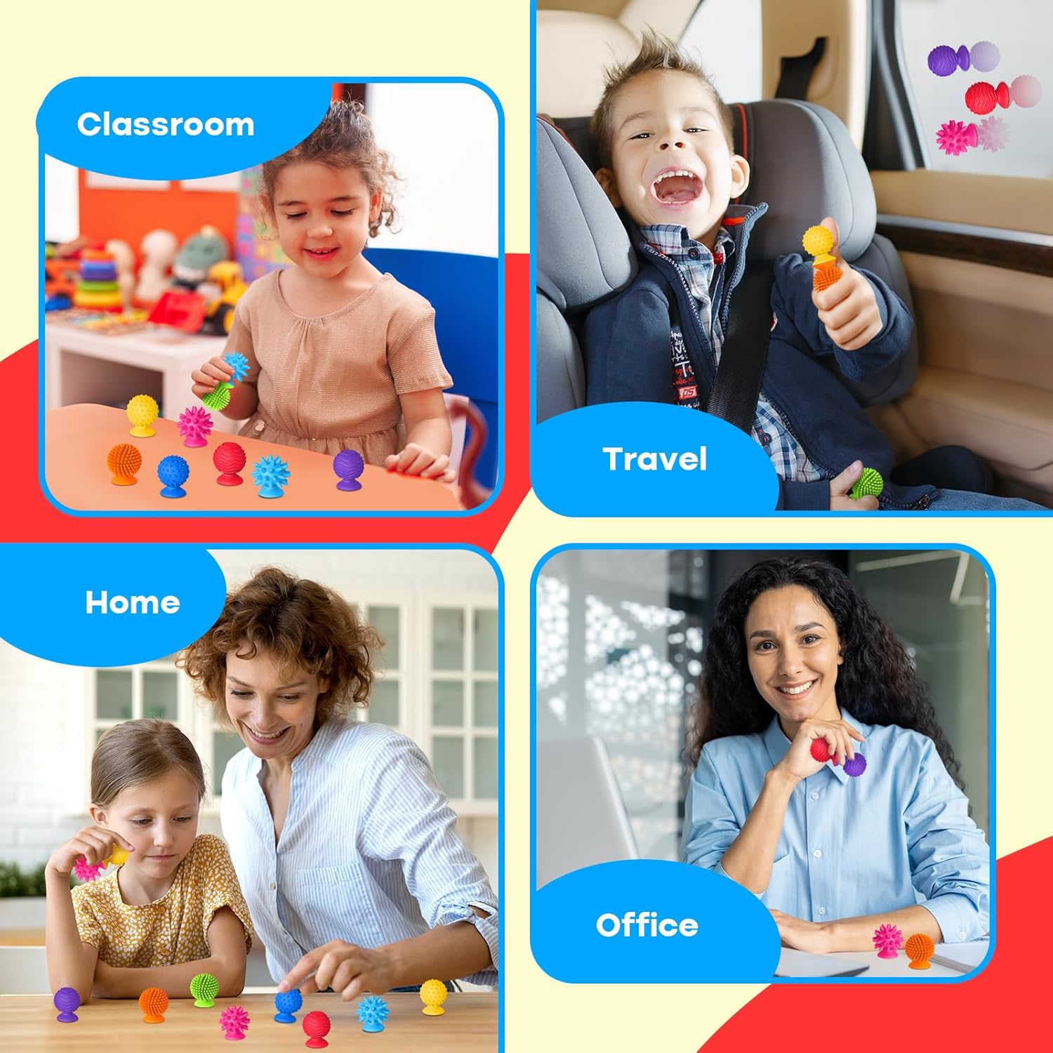 Sensory Fidget Toys Kids Adults: Qquiet Textured Suction Cup Toys for Kids with Autism- Squishy Sensory Toys for Classroom Bath- 8 Pack Calm Down Corner Supplies for Teens- Travel Gifts for Students - Image 7