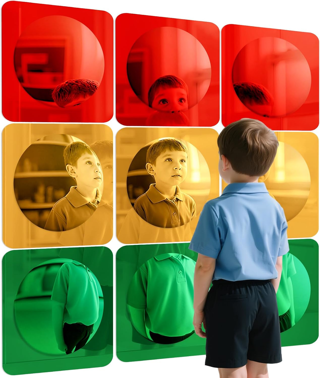 Geiserailie 9 Pcs Sensory Wall Bubble Mirrors, 10 x 10 Inch, CPC Certified - Image 2