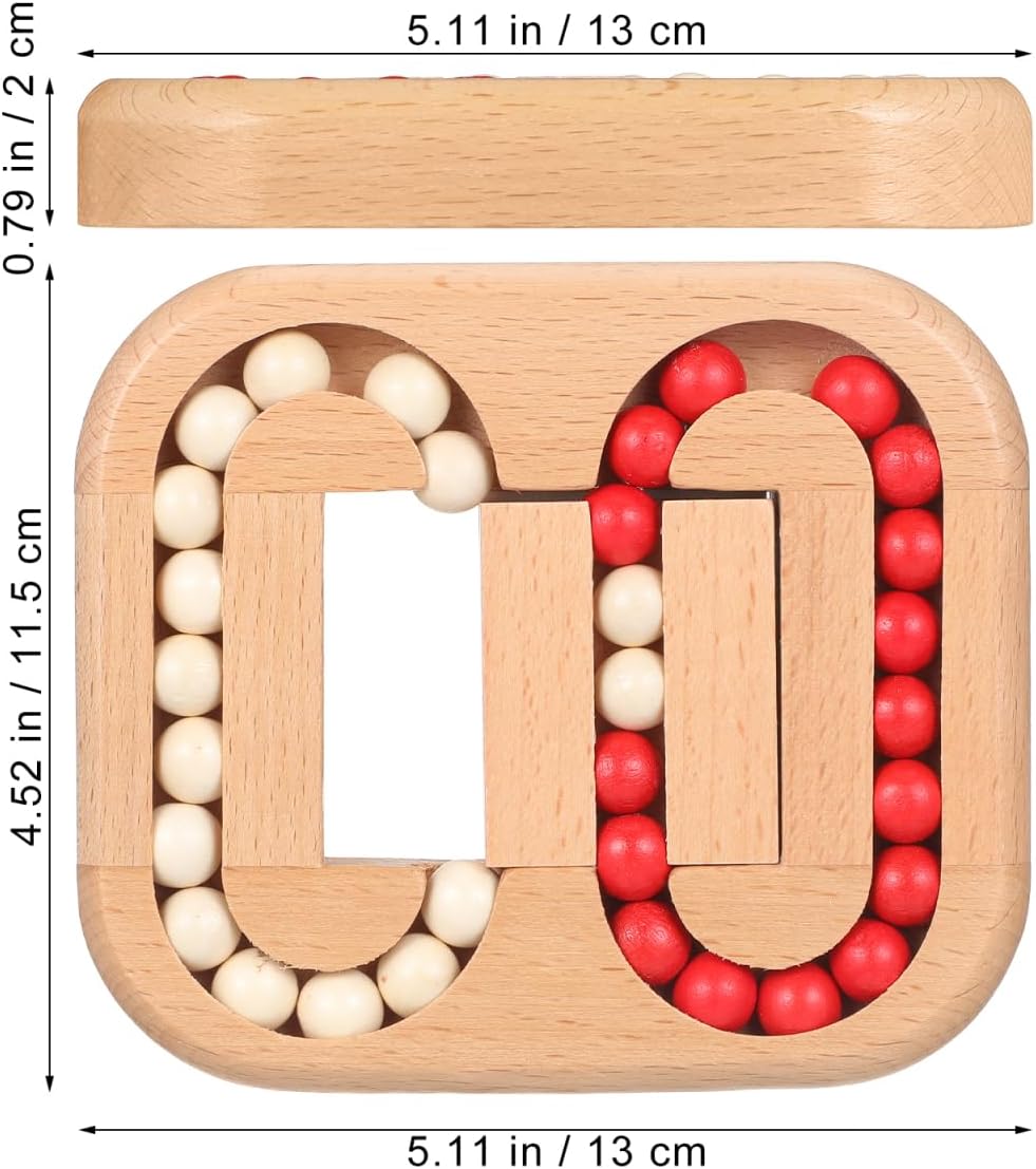 Homoyoyo Wooden Bead Maze Fidget Toy Interactive Sensory Finger Puzzle for Hand-Eye Coordination Concentration Practice Wear-Resistant Home Accessory 5.11 X 4.52 X 0.78 in - Image 4