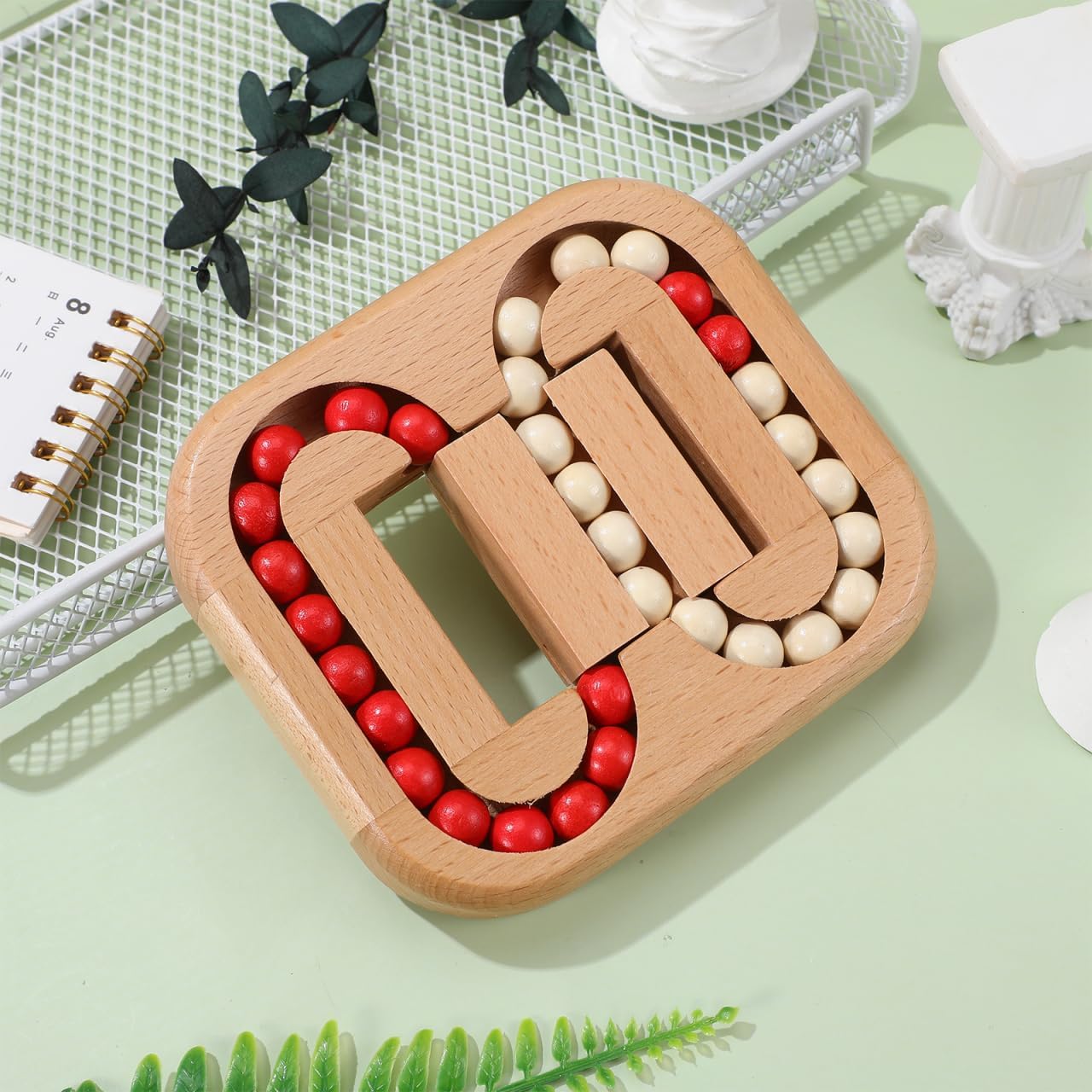 Homoyoyo Wooden Bead Maze Fidget Toy Interactive Sensory Finger Puzzle for Hand-Eye Coordination Concentration Practice Wear-Resistant Home Accessory 5.11 X 4.52 X 0.78 in - Image 8