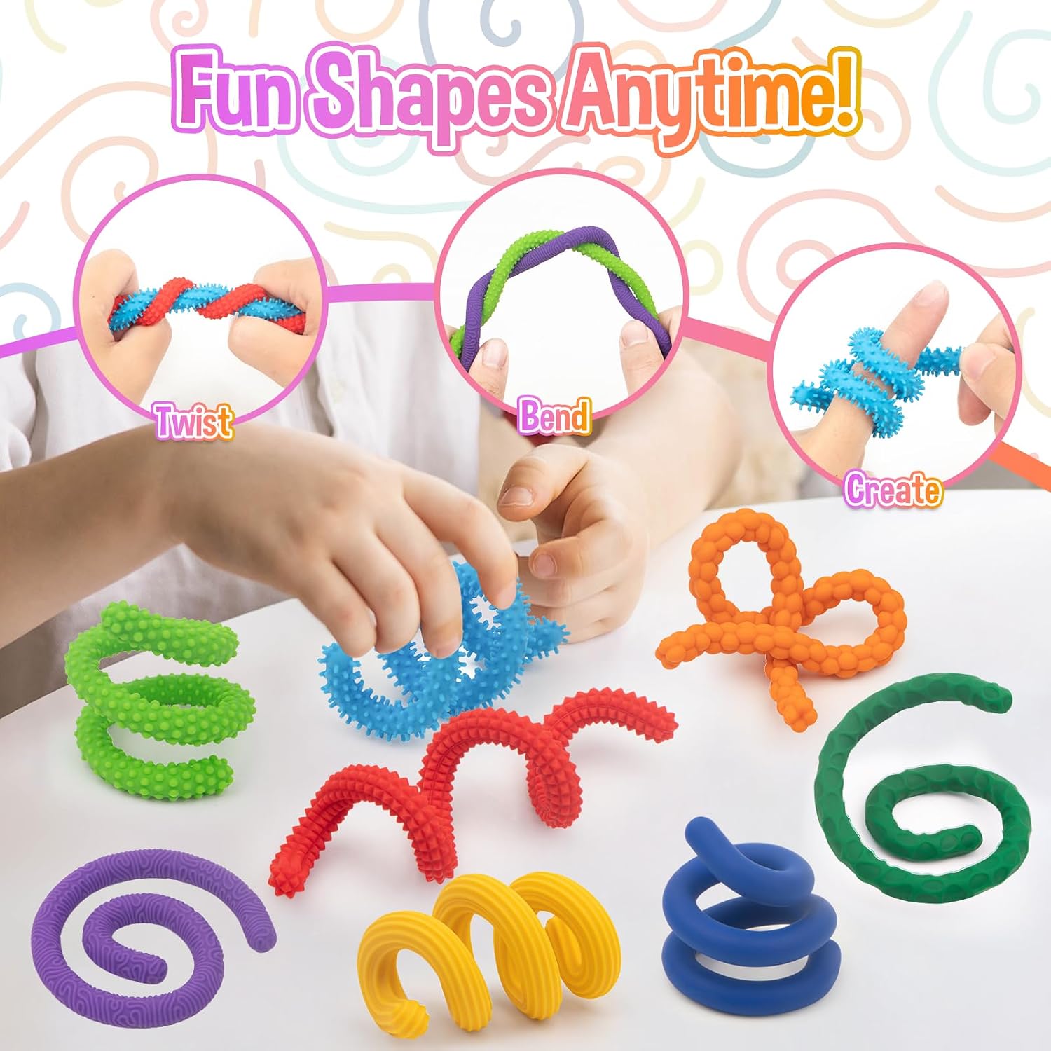 Sensory Fidget Toys for Kids with Autism,8 Pack Quiet Calm Bendable Sensory Sticks Fidget Sticks for Classroom,Calming Tools for School,ADHD Autistic Stress Relief Must Haves for Students Teachers - Image 3