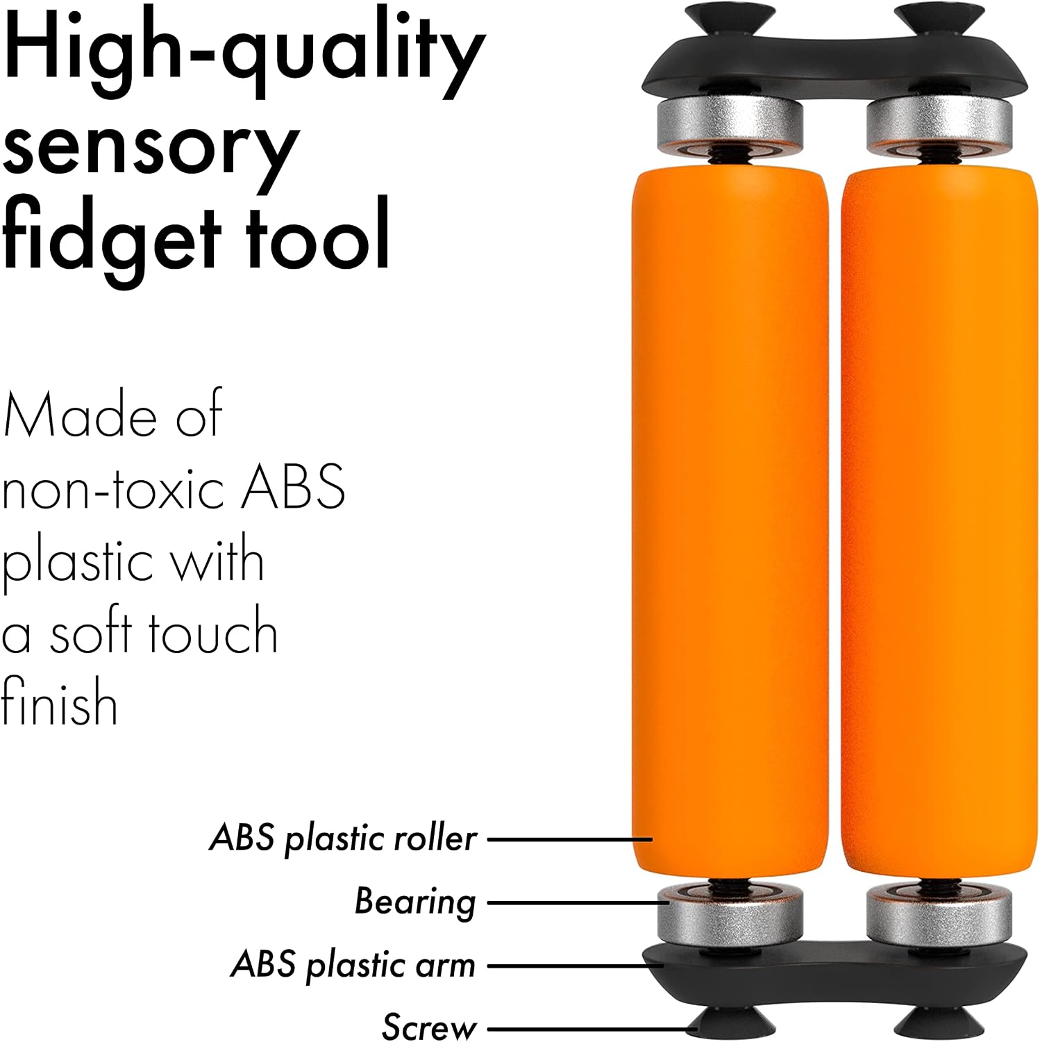 ONO Roller - Handheld Fidget Toy for Adults | Help Relieve Stress, Anxiety, Tension | Promotes Focus, Clarity | Compact, Portable Design (Orange, Junior Size - ABS Plastic) - Image 7
