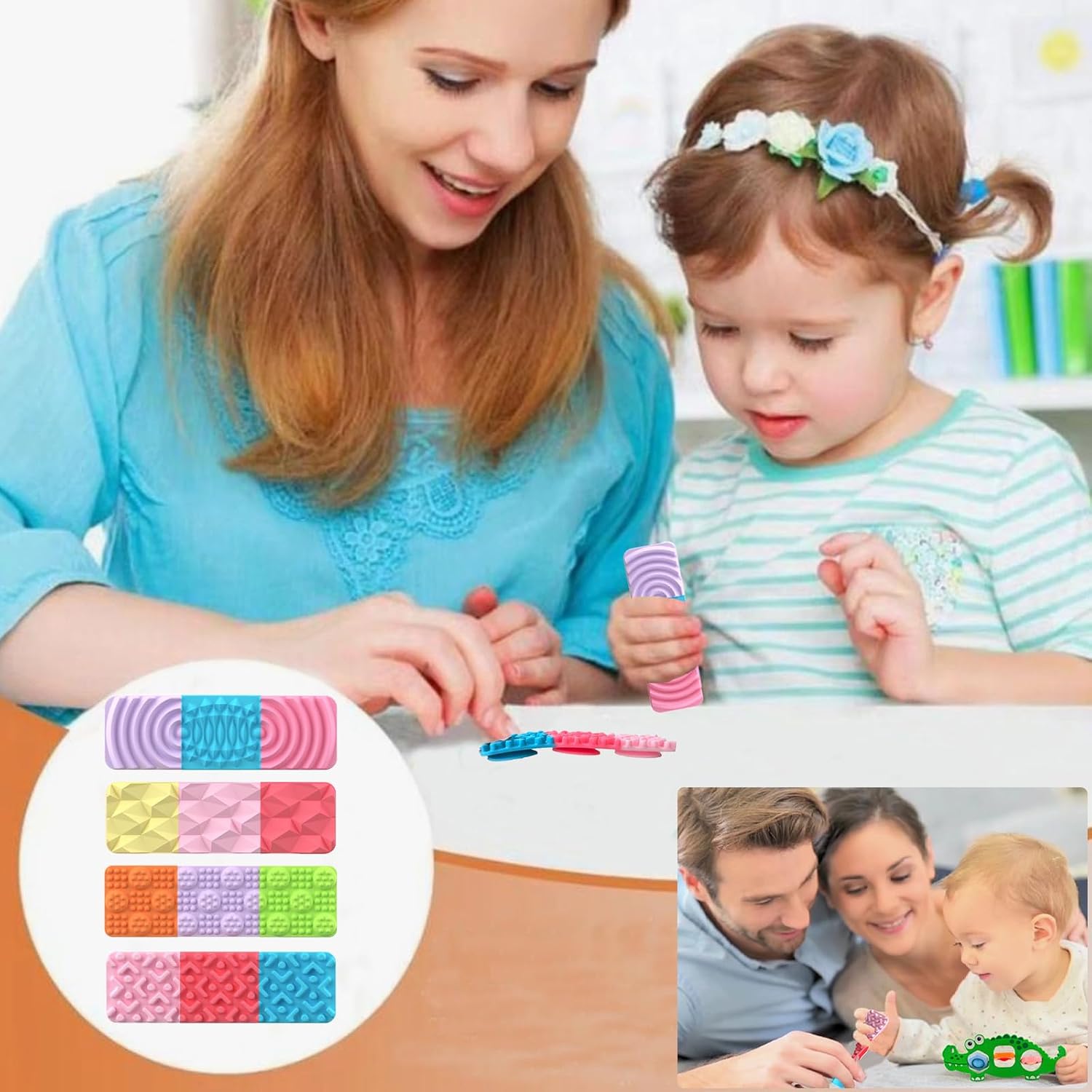 8 Pack Sensory Toys for Kids with Autism, Fidget Toys Adults Calming, Sensory Stickers for Anxiety Relief Items, Fidget Strips for Classroom Desk for Travel, Easter Gifts for Kids - Image 3