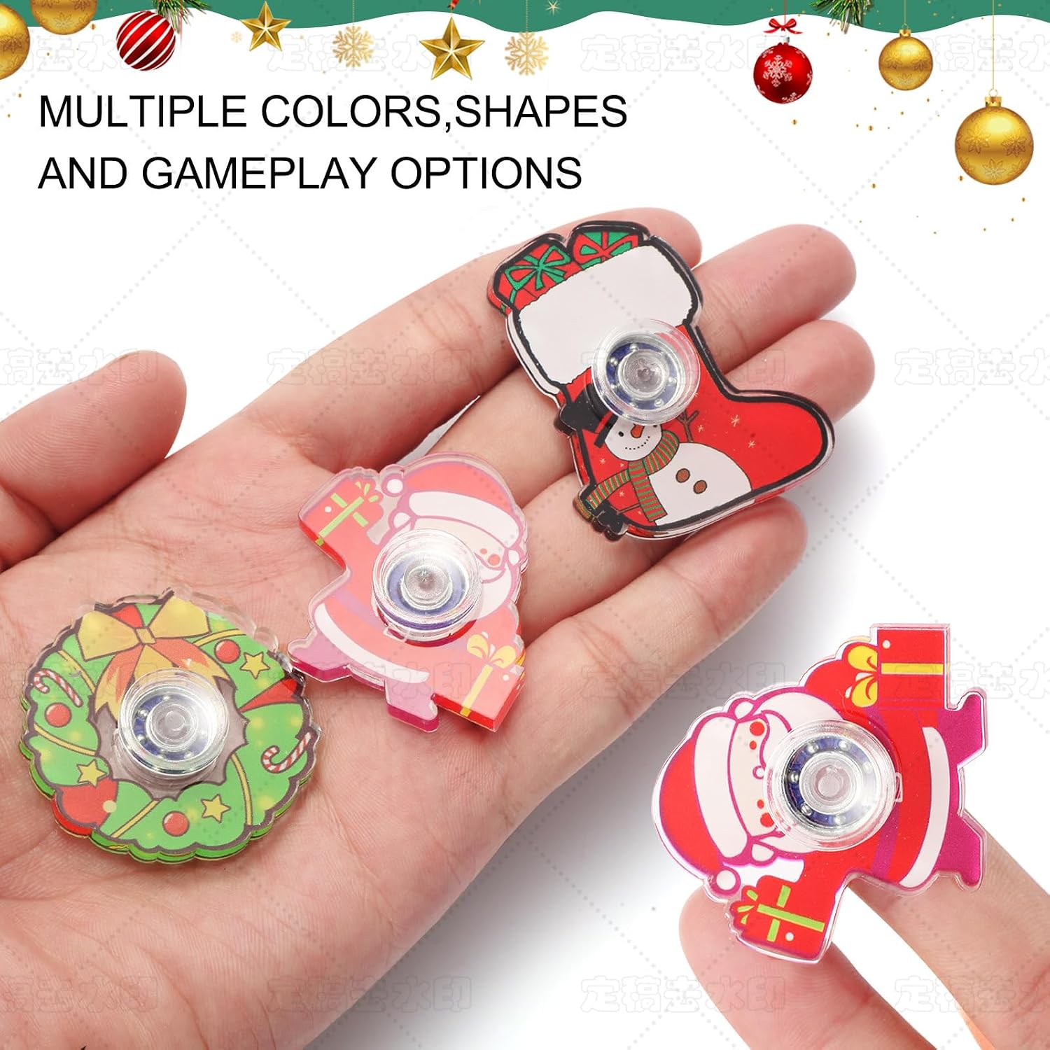 24PCS Christmas Fidget Spinner Toys,Party Favors Birthday Gifts Goodie ,Autism Sensory Toys for Boys Girls Stress Relief,Treasure Box Toy for Classroom Prizes Supplies (Christmas) - Image 2