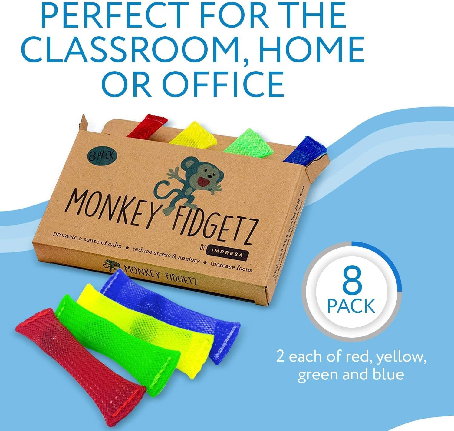 Impresa Marble Mesh Fidget Toys - Pack of 8, Ages 3+ - Stress Relief & Sensory Toys - Classroom Fidgets for Kids & Adults - Image 4