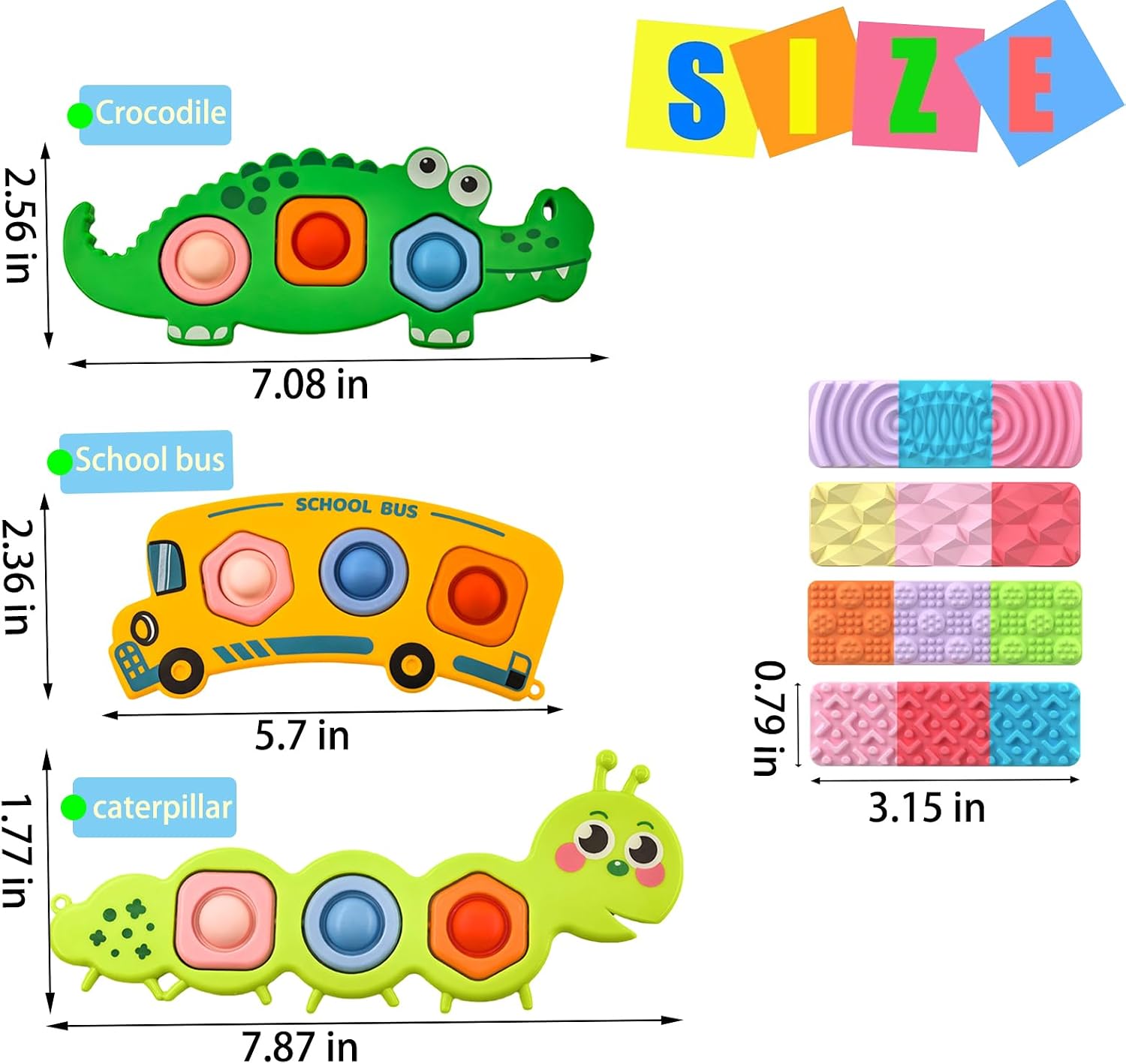 8 Pack Sensory Toys for Kids with Autism, Fidget Toys Adults Calming, Sensory Stickers for Anxiety Relief Items, Fidget Strips for Classroom Desk for Travel, Easter Gifts for Kids - Image 6