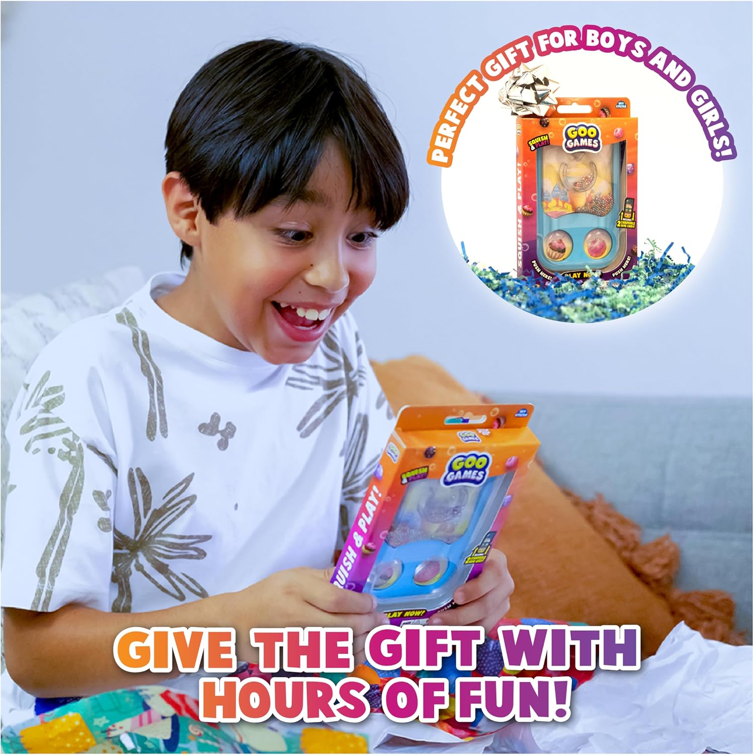 GooGames, Hand-Held Water Games with Floating Treasures, Sensory Fidget Game Adventures, Non-Toxic, No-Mess, Mesmerizing Glitter Fun, 3 Game Cards Included, Refillable, Perfect Travel Toy! (Candies) - Image 4
