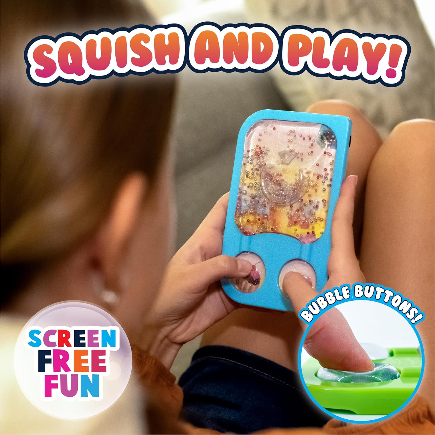 GooGames, Hand-Held Water Games with Floating Treasures, Sensory Fidget Game Adventures, Non-Toxic, No-Mess, Mesmerizing Glitter Fun, 3 Game Cards Included, Refillable, Perfect Travel Toy! (Candies) - Image 2