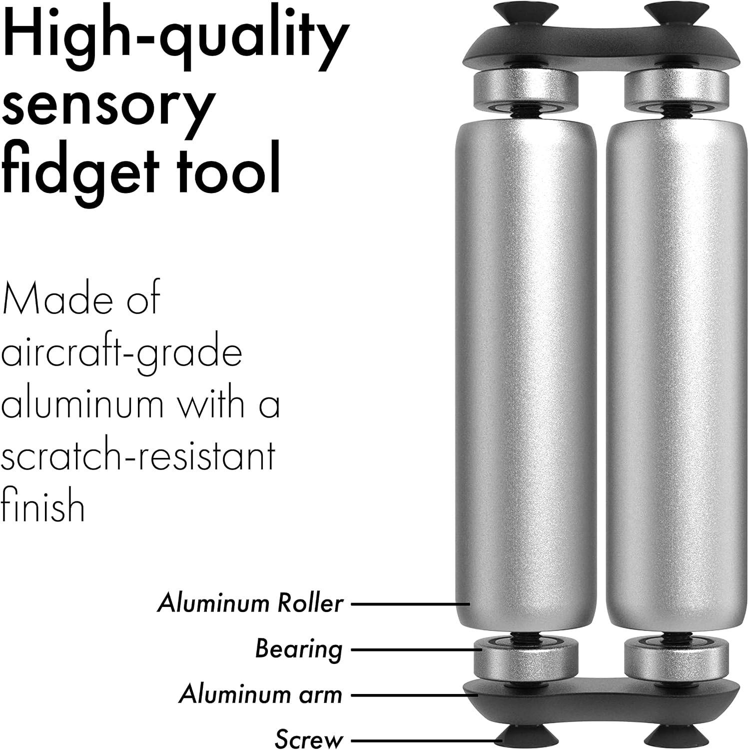ONO Roller - Handheld Fidget Toy for Adults | Help Relieve Stress, Anxiety, Tension | Promotes Focus, Clarity | Compact, Portable Design (Grey, Full Size - Aluminum) - Image 7
